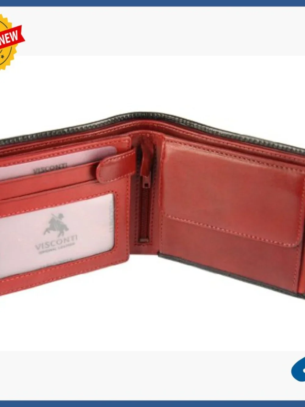 Tri-Fold RFID Blocking Leather Wallet with Coin Compartment